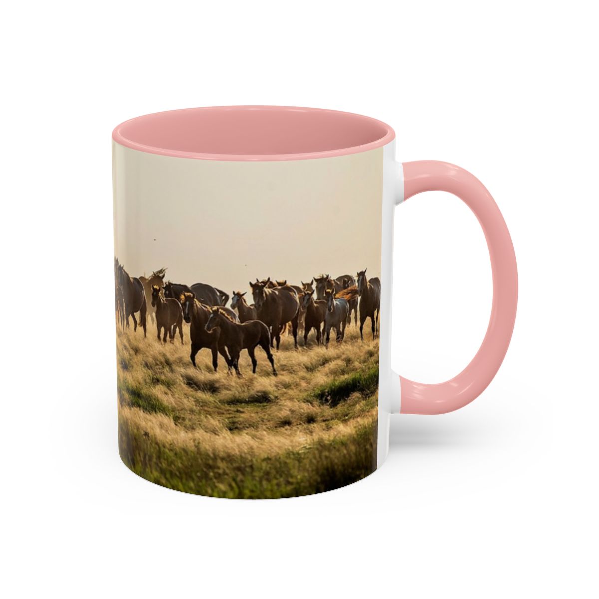 Horses Accent Coffee Mug - 11oz  | Pink_Mug.jpg
