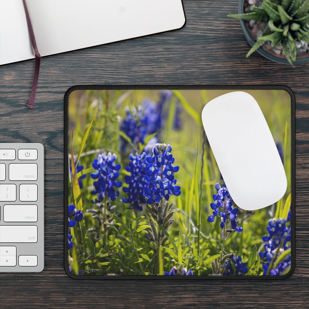 Bluebonnet Floral Gaming Mouse Pad | BlueBonnetgaming-mouse-pad3.jpg