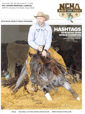 2019 NCHA World Finals Program cover photo by S. Sylvester Photography